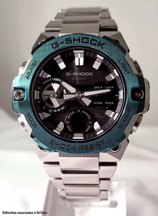 Relógio Masculino G-Shock Metal prata verde GST 100% funcional c/ caixa e a prova dagua - Imagem 3